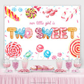 Unser Wenig Mädchen Ist 2 Süss Süßigkeitenland Geburtstag Hintergrund